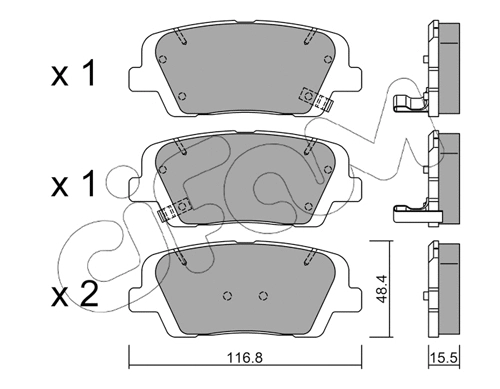 Brake Pad Set, disc brake (822-901-0)