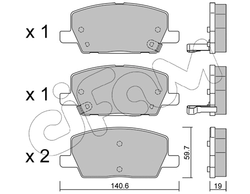 Brake Pad Set, disc brake (822-1212-0)