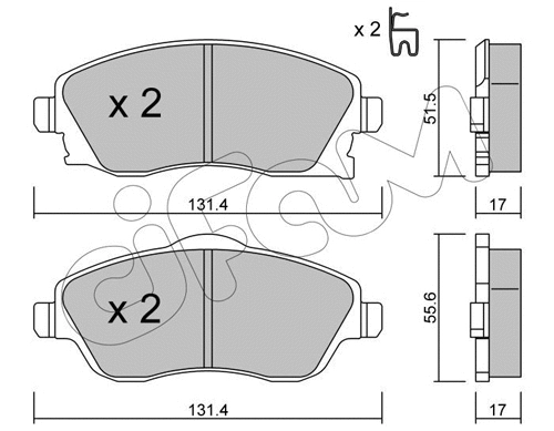 Brake Pad Set, disc brake (822-340-0)