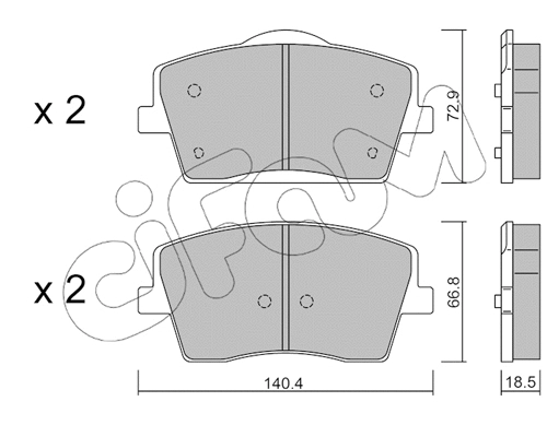 Brake Pad Set, disc brake (822-1186-0)