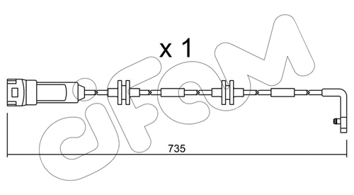 Warning Contact, brake pad wear (SU.144)