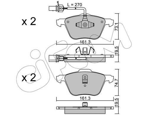Brake Pad Set, disc brake (822-551-0)