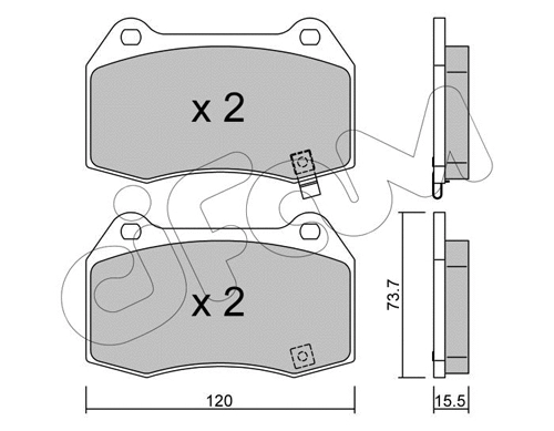 Brake Pad Set, disc brake (822-738-0)