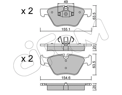 Brake Pad Set, disc brake (822-557-5)