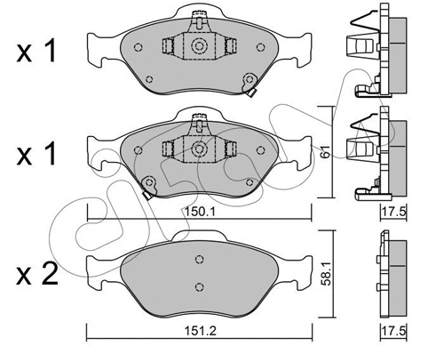 Brake Pad Set, disc brake (822-316-1)
