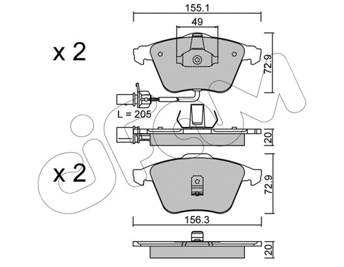 Brake Pad Set, disc brake (822-549-0)