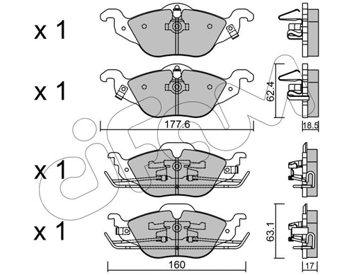 Brake Pad Set, disc brake (822-257-0)