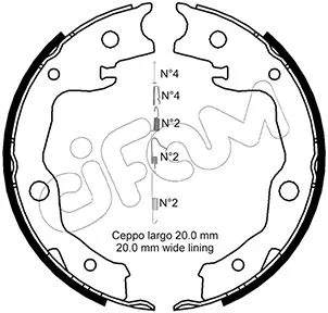 Brake Shoe Set, parking brake (153-450K)