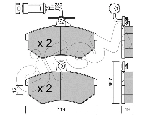 Brake Pad Set, disc brake (822-148-1)