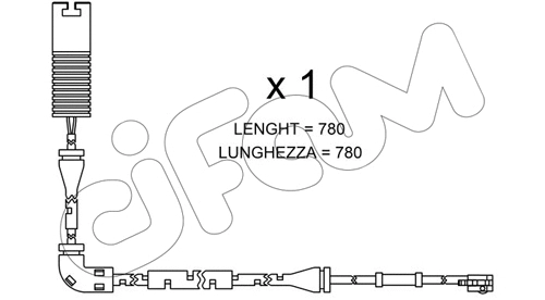 Warning Contact, brake pad wear (SU.153)