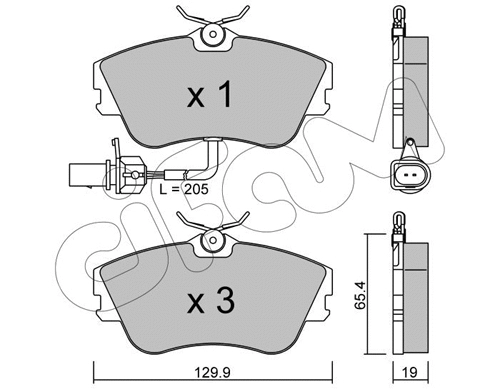 Brake Pad Set, disc brake (822-164-1)