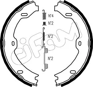 Brake Shoe Set, parking brake (153-243K)