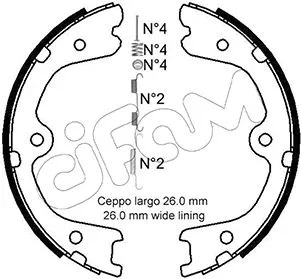 Brake Shoe Set, parking brake (153-298K)