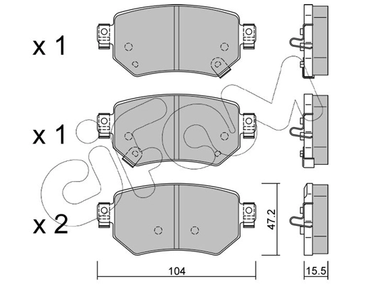 Brake Pad Set, disc brake (822-1159-0)