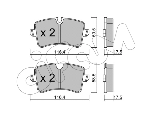 Brake Pad Set, disc brake (822-955-0)
