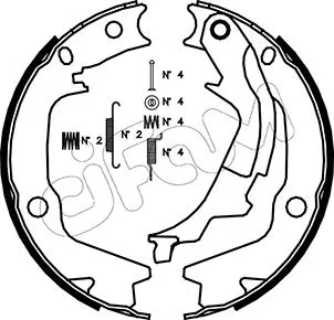 Brake Shoe Set, parking brake (153-186K)