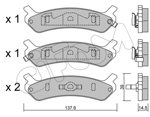 Brake Pad Set, disc brake (822-505-0)
