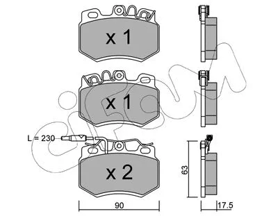 Brake Pad Set, disc brake (822-049-1)