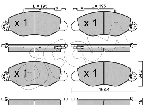 Brake Pad Set, disc brake (822-536-1)