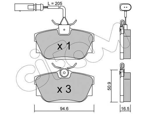 Brake Pad Set, disc brake (822-346-1)