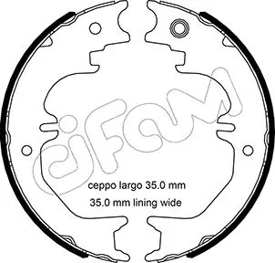 Brake Shoe Set, parking brake (153-524)