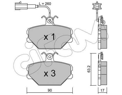 Brake Pad Set, disc brake (822-059-0)