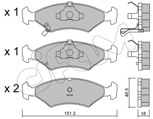 Brake Pad Set, disc brake (822-127-0)