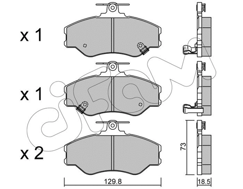 Brake Pad Set, disc brake (822-366-0)