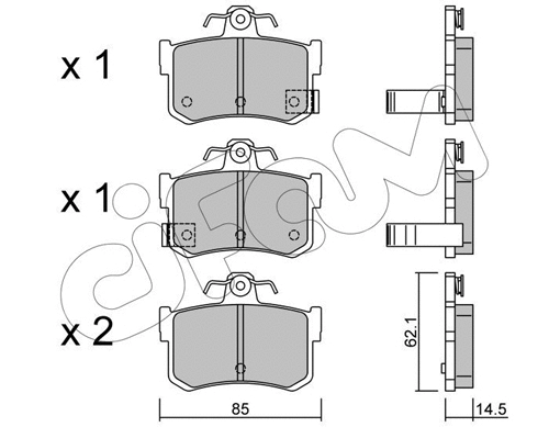 Brake Pad Set, disc brake (822-691-1)