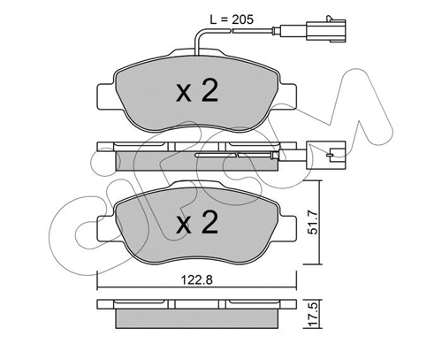Brake Pad Set, disc brake (822-638-2)