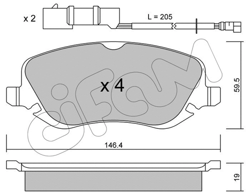 Brake Pad Set, disc brake (822-529-0)