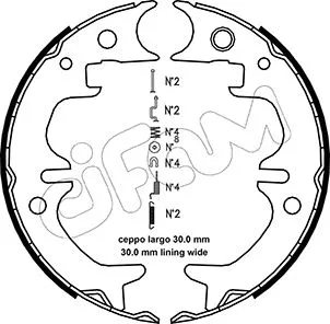 Brake Shoe Set, parking brake (153-444K)