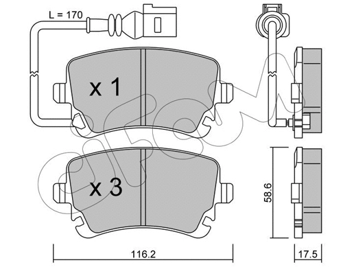 Brake Pad Set, disc brake (822-554-0)