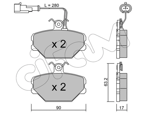 Brake Pad Set, disc brake (822-059-2)