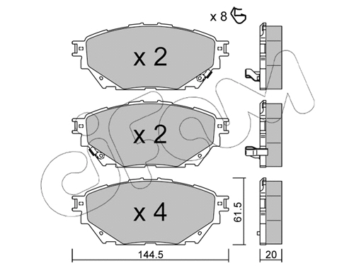 Brake Pad Set, disc brake (822-1222-0)