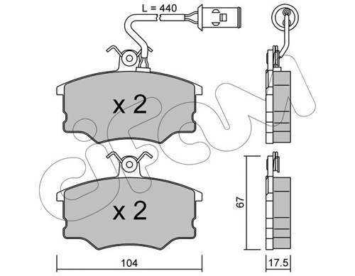 Brake Pad Set, disc brake (822-053-1)