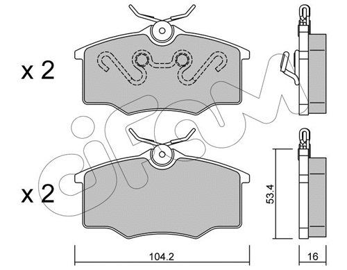 Brake Pad Set, disc brake (822-537-0)