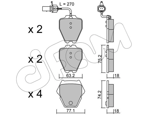 Brake Pad Set, disc brake (822-774-1)