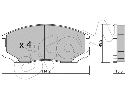 Brake Pad Set, disc brake (822-221-0)