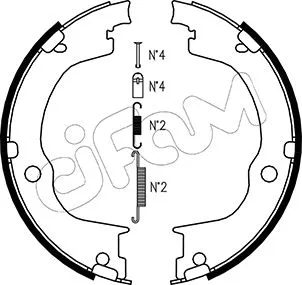 Brake Shoe Set, parking brake (153-317K)