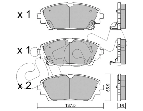 Brake Pad Set, disc brake (822-1237-0)