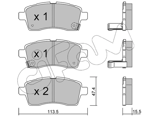 Brake Pad Set, disc brake (822-1162-0)