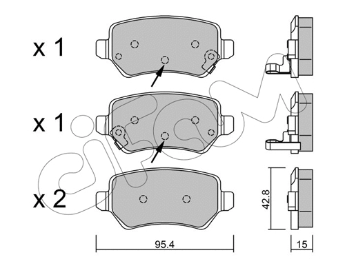 Brake Pad Set, disc brake (822-542-2)