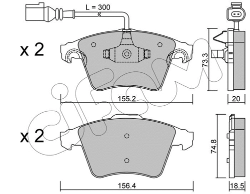 Brake Pad Set, disc brake (822-552-2)