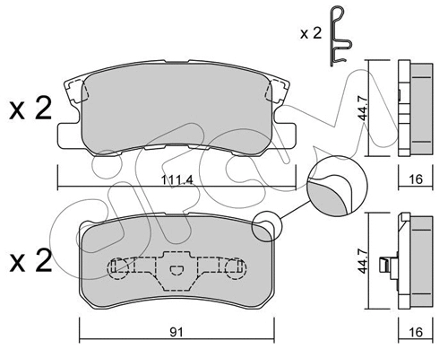 Brake Pad Set, disc brake (822-400-1)
