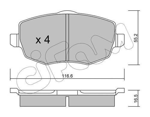 Brake Pad Set, disc brake (822-528-0)