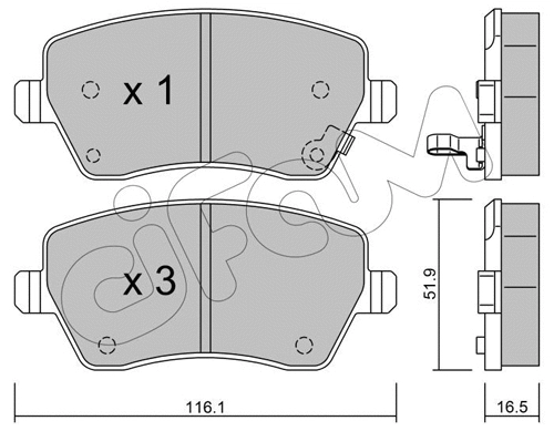 Brake Pad Set, disc brake (822-485-1)
