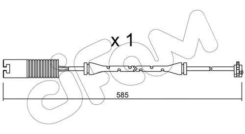 Warning Contact, brake pad wear (SU.250)