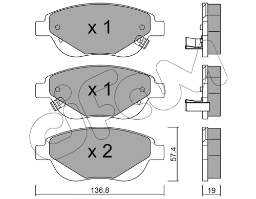 Brake Pad Set, disc brake (822-948-1)