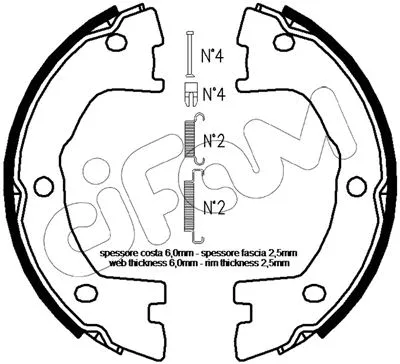 Brake Shoe Set, parking brake (153-097K)